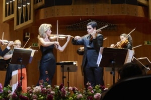 Mohamed Hiber with Anne-Sophie mutter at the Auuditorium Sony, in Madrid